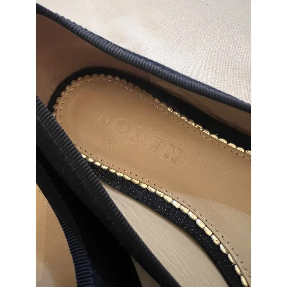 Boden Blue Denim Cap Top Ballet Flats Women's Size 6
